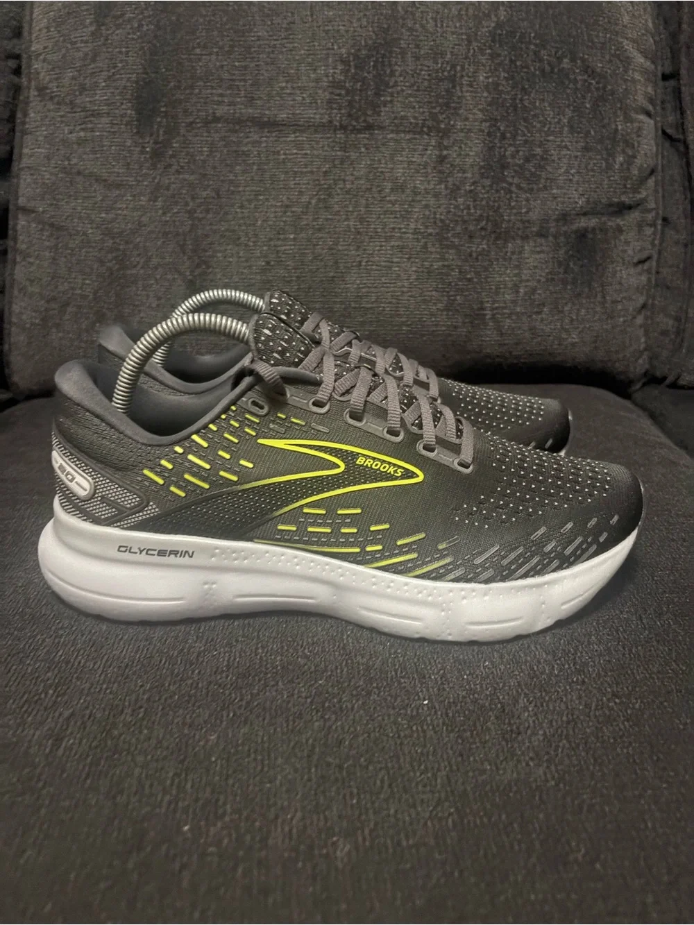 Brooks Glycerin 20 Mens Running Walking Shoes Gray Athletic Sneakers Size 9.5D